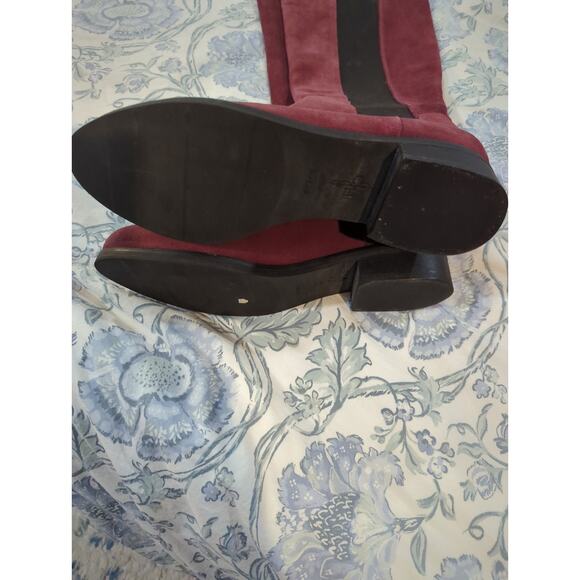 Cole Haan Jodhpur Oxblood Suede Pull On Riding Boots - Picture 4 of 5